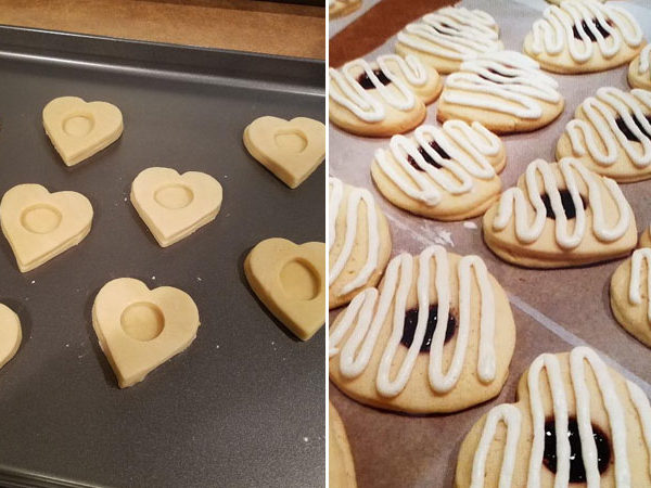 Heart-Shaped Raspberry Sugar Cookies